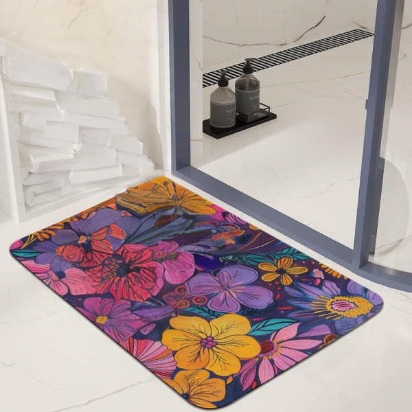Flower Diatomite Bath Mat